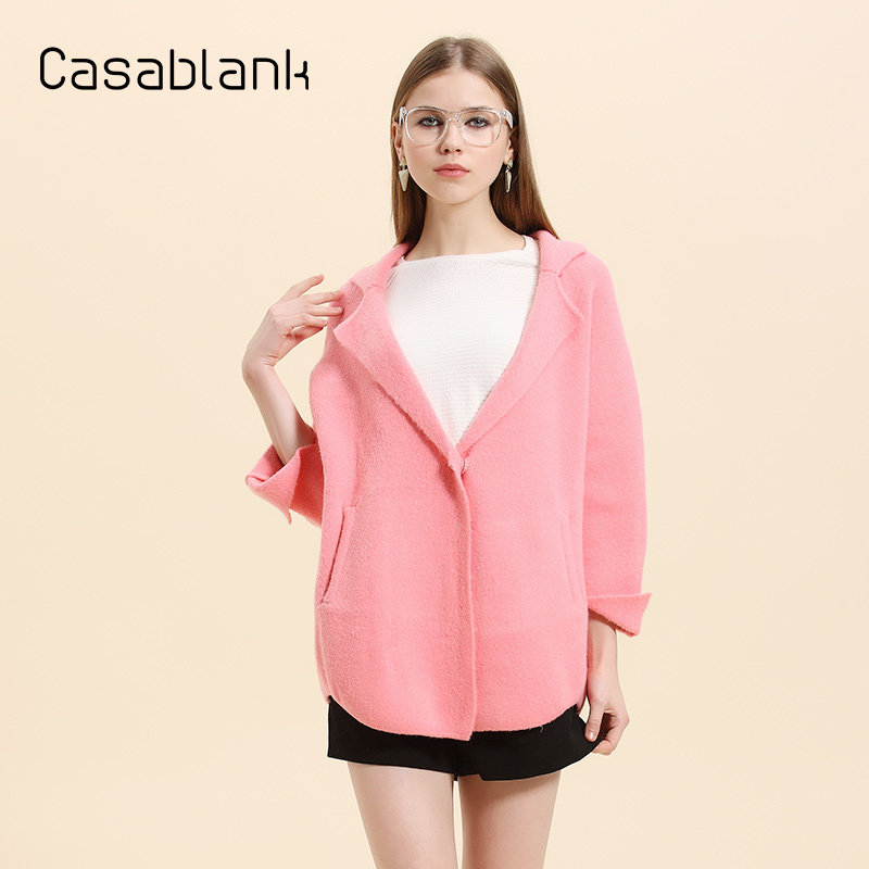 Casablank慵懒风中长款针织开衫