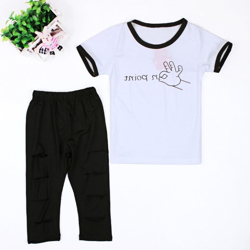 2pcs Toddler Infant Girl Letters tops+pants Kids Clothes Set