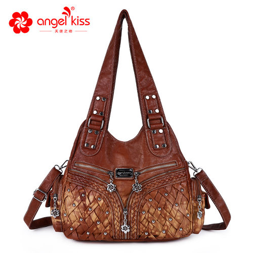 AngelKiss新款欧美女士休闲单肩包时尚扎染斜挎包手提托特包