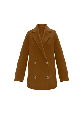 Y27066女士双面呢大衣短款正肩轻奢时尚休闲羊绒外套