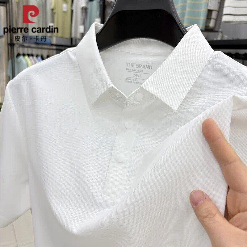皮尔卡丹冰丝Polo衫男2026夏季新款翻领短袖T恤休闲商务大码上衣