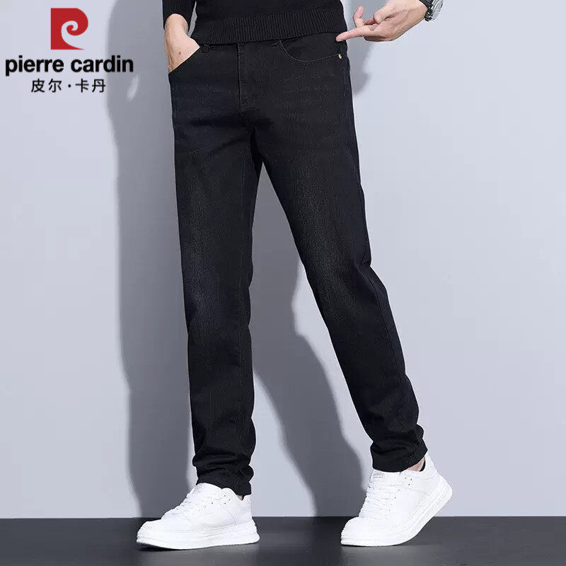 皮尔卡丹2026新款春秋季牛仔裤男款合身小脚裤子男士休闲舒适长裤