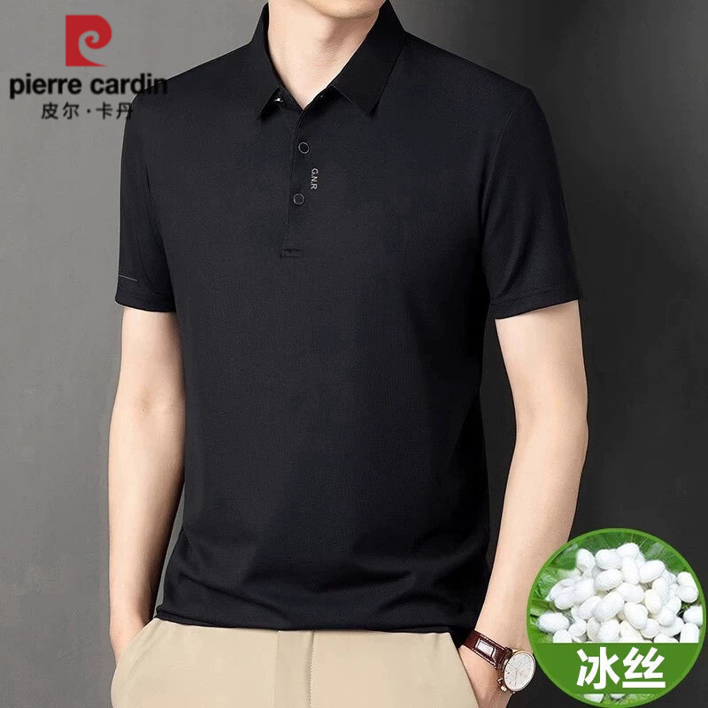 皮尔卡丹短袖Polo衫2026夏季翻领冰丝薄款透气纯色休闲爸爸T恤衫