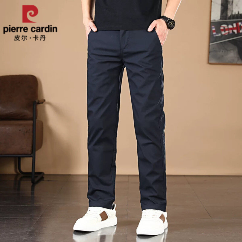 皮尔卡丹休闲西裤男2026夏季冰丝薄款直筒宽松弹力免烫男士西裤