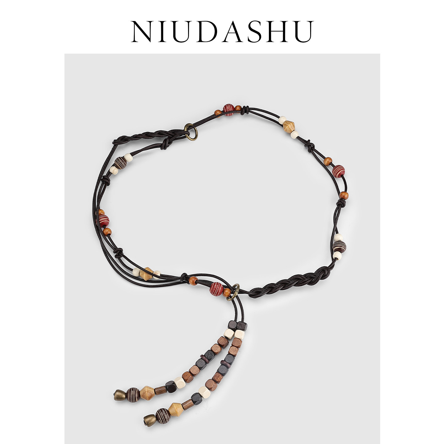 2026春季腰链装饰皮带女头层牛皮小众设计感珠链柔软可打结腰带女