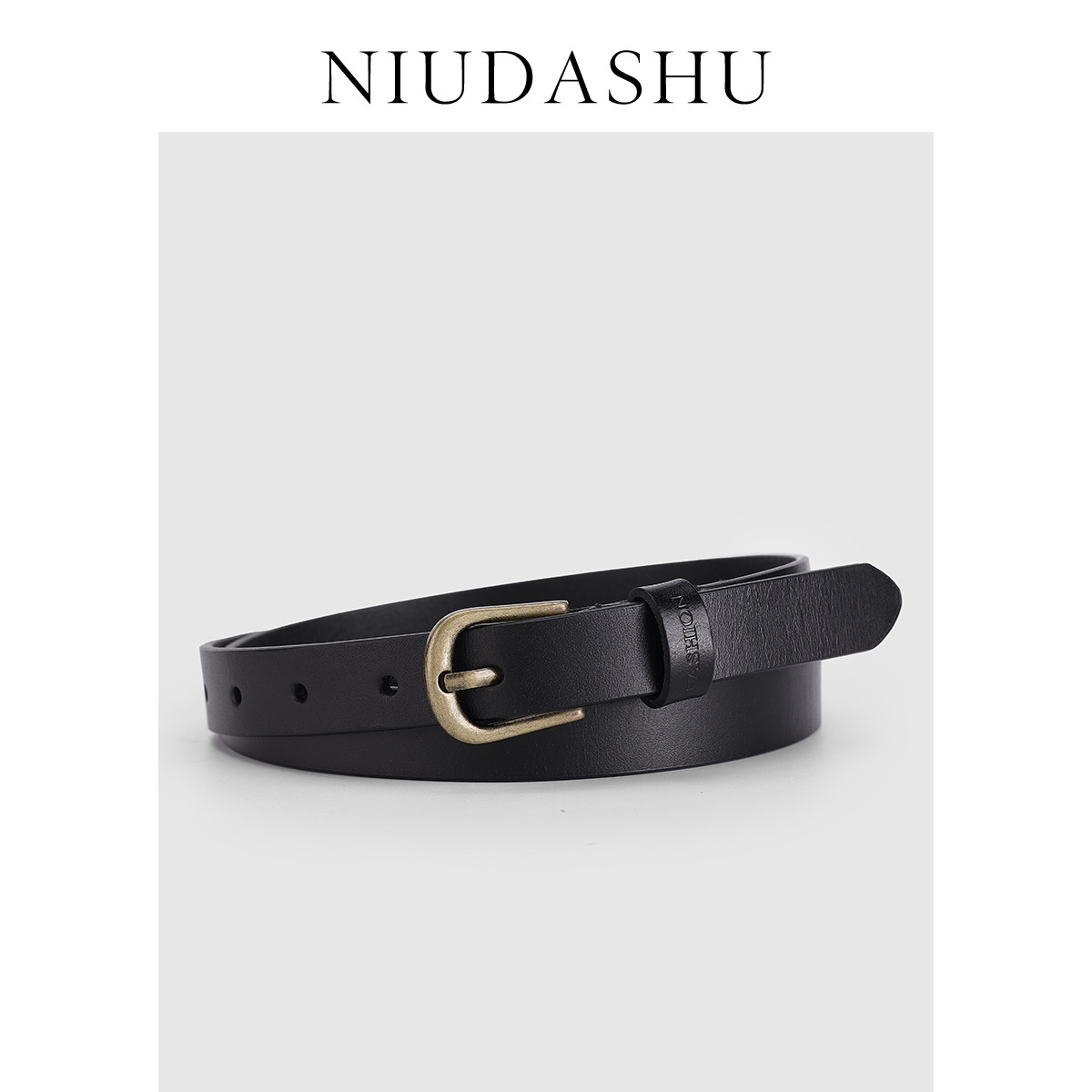 皮带女真皮装饰头层牛皮韩版小众设计感配牛仔裤腰带女黑细显瘦潮