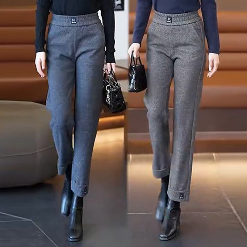 女士冬季裤子毛呢九分阔腿筒裤2026年高档气质显瘦加绒保暖抓绒裤,女装/女士精品,时尚抓绒裤,淘宝优惠券,粉丝福利购,淘宝优惠卷