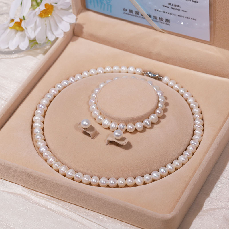 天然淡水珍珠项链送妈妈婆婆套装