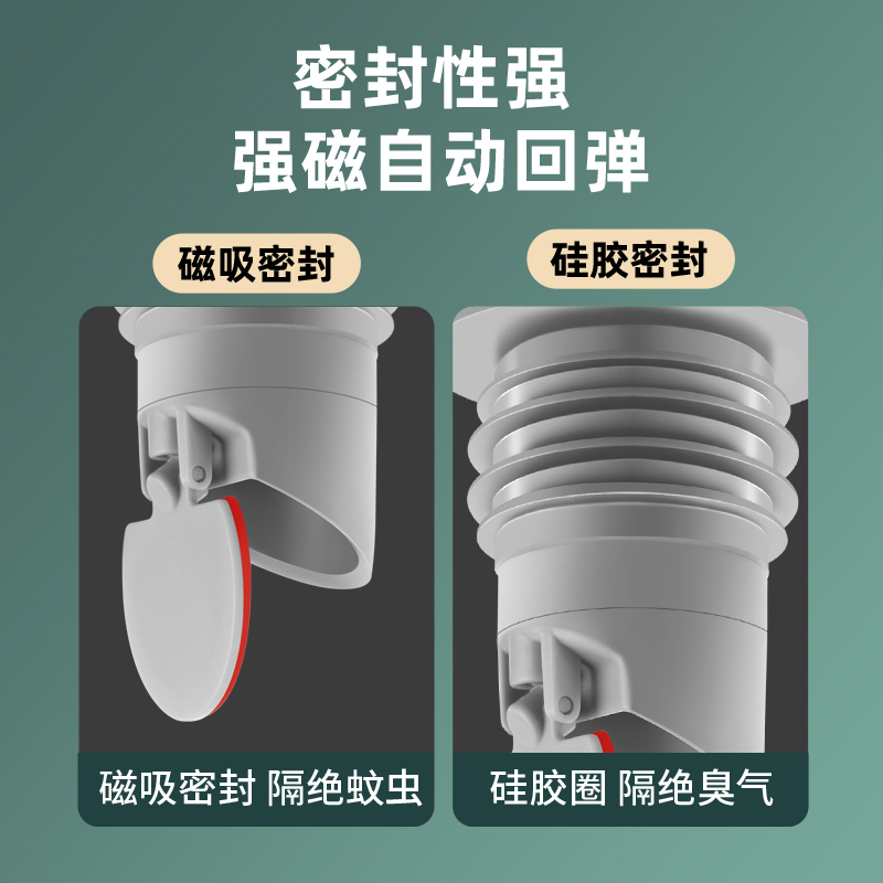 厨房下水管道防返臭神器防臭硅胶圈密封塞排水管器反溢水