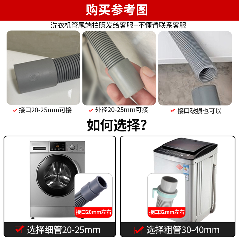 滚筒洗衣机排水管延长管通用全自动延伸加接加长落上出水下水软管