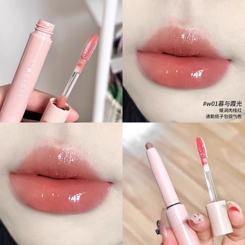 真嘟丰唇！Judydoll橘朵双头唇蜜唇线笔唇釉二合一镜面水光丰唇