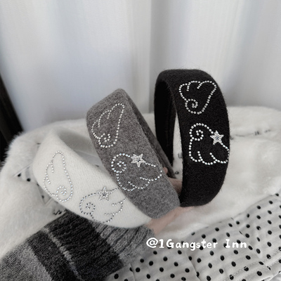 1Gangster Inn新水钻翅膀萌系发箍女高颅顶头箍发卡头饰发饰头饰