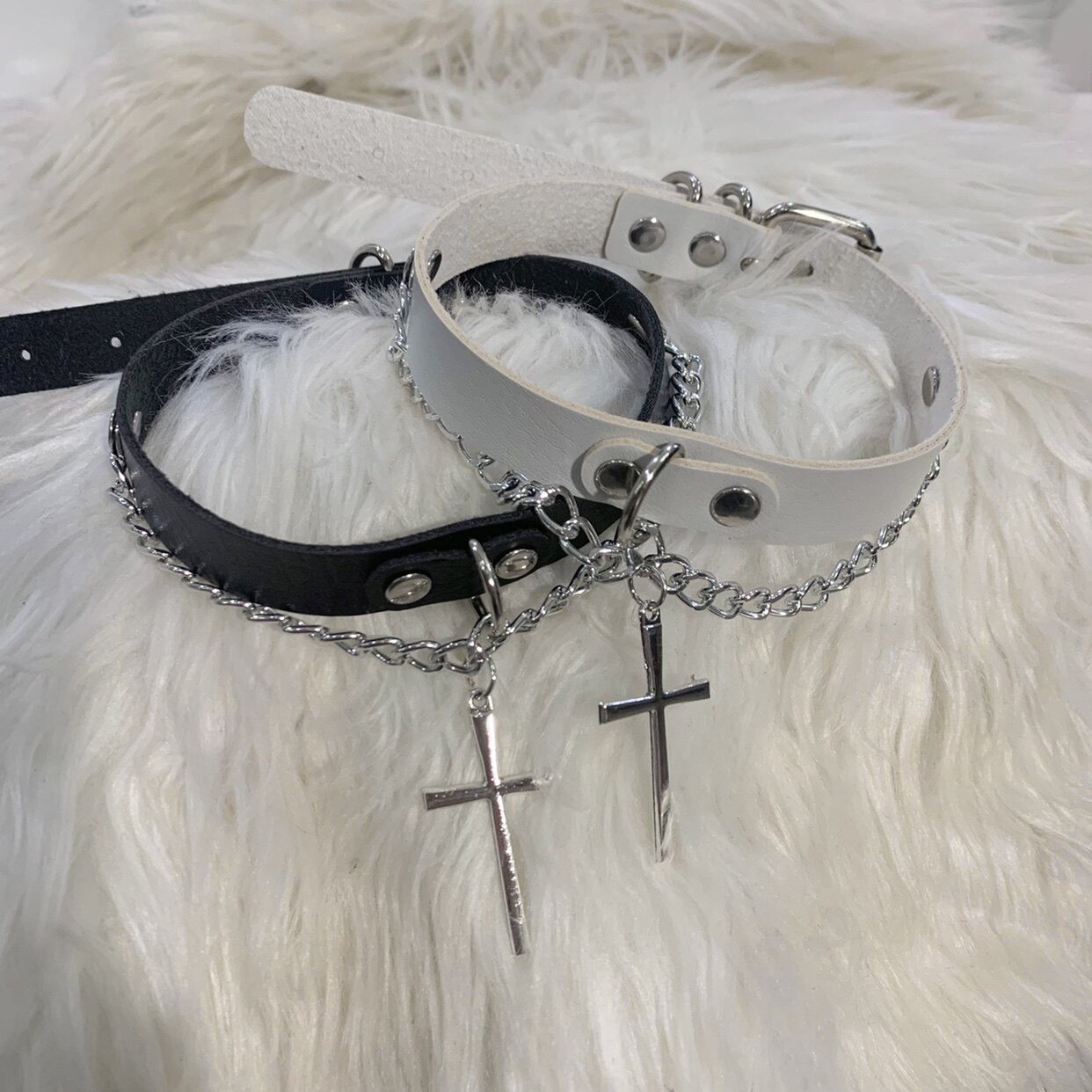 1갱스터 인 다크 칼라 크로스 체인 서브컬처 목걸이