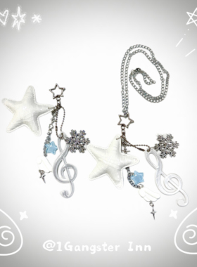 1Gangster Inn原创古早天使音符翅膀少女项链百搭甜美挂链配饰