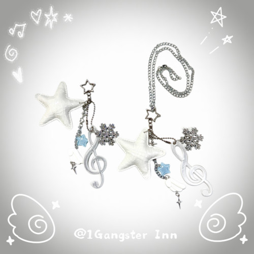 1Gangster Inn原创古早天使音符翅膀少女项链百搭甜美挂链配饰