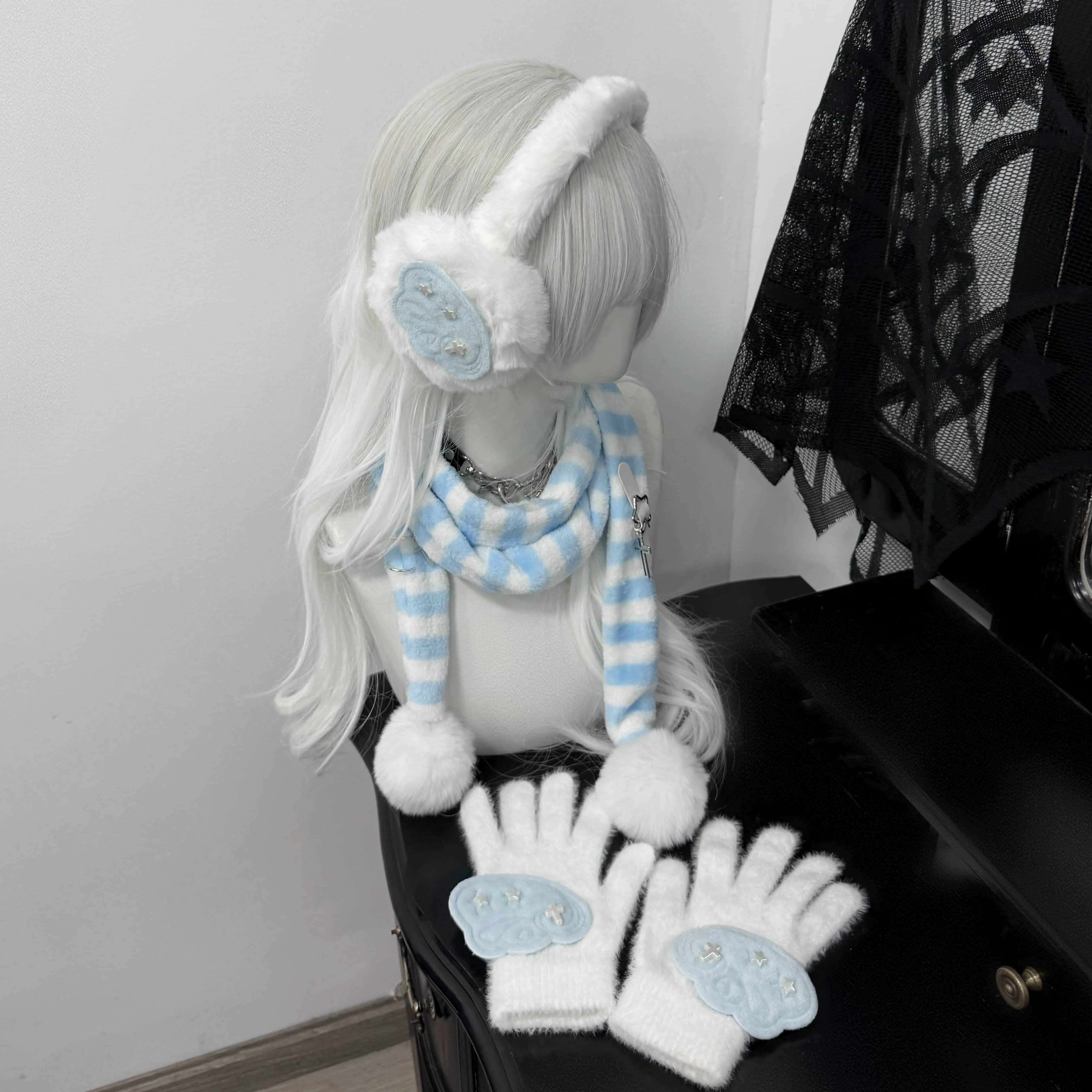 1Gangster Inn原创耳罩保暖甜美可爱防寒亚文化折叠毛绒耳捂耳包,服饰配件/皮带/帽子/围巾,三件套,淘宝优惠券,粉丝福利购,淘宝优惠卷