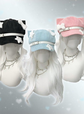 1Gangster Inn原创y2k小众亚文化贝雷帽子可爱小翅膀蕾系型八角帽