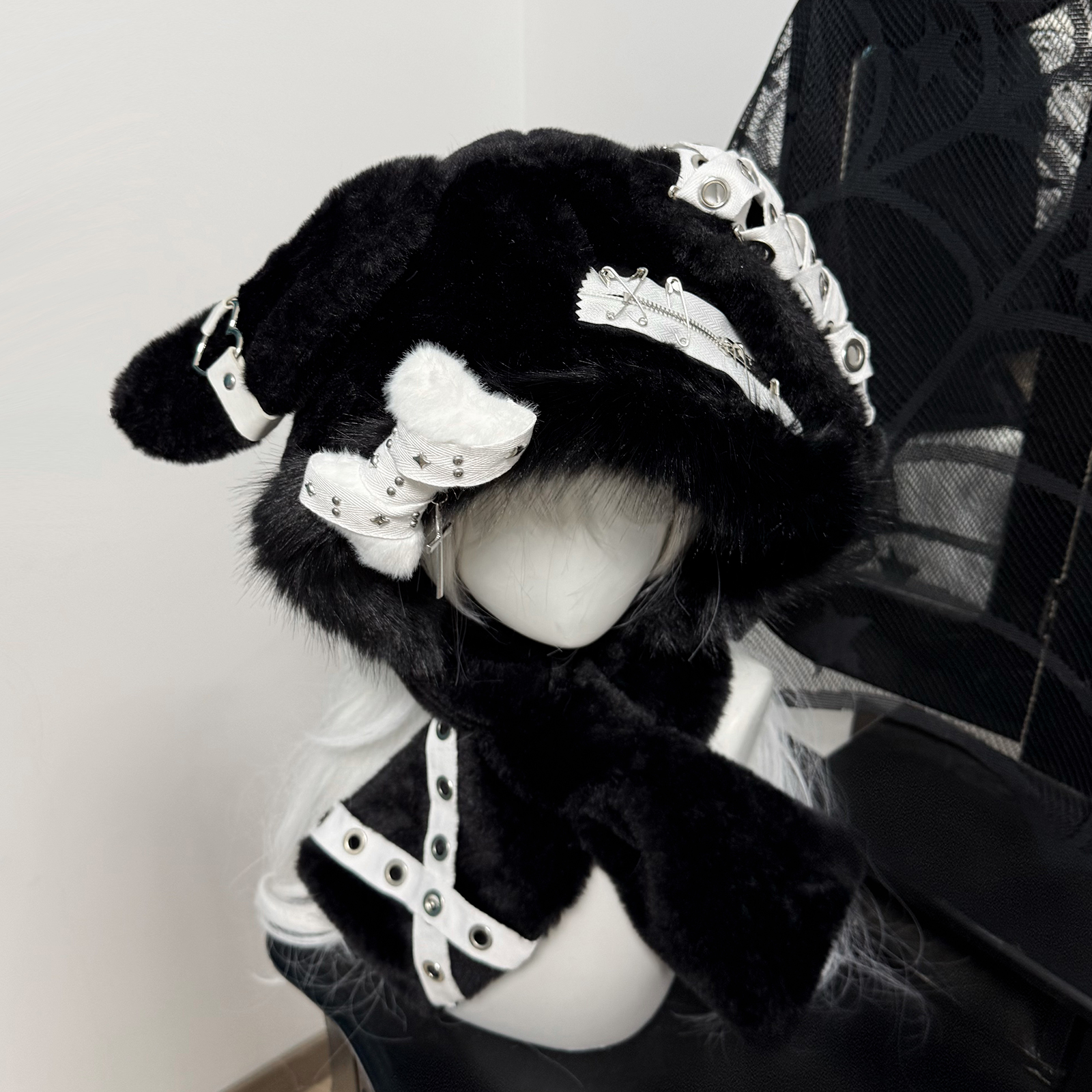 原创兔耳朵帽亚文化百搭帽子