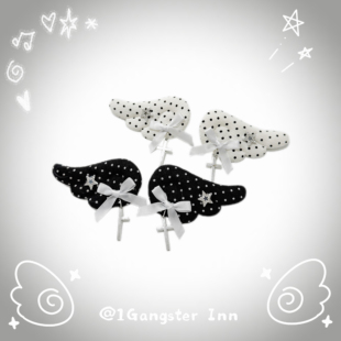 1GangsterInn古早波点天使翅膀鸭嘴夹发夹日系ins可爱发饰女亚文