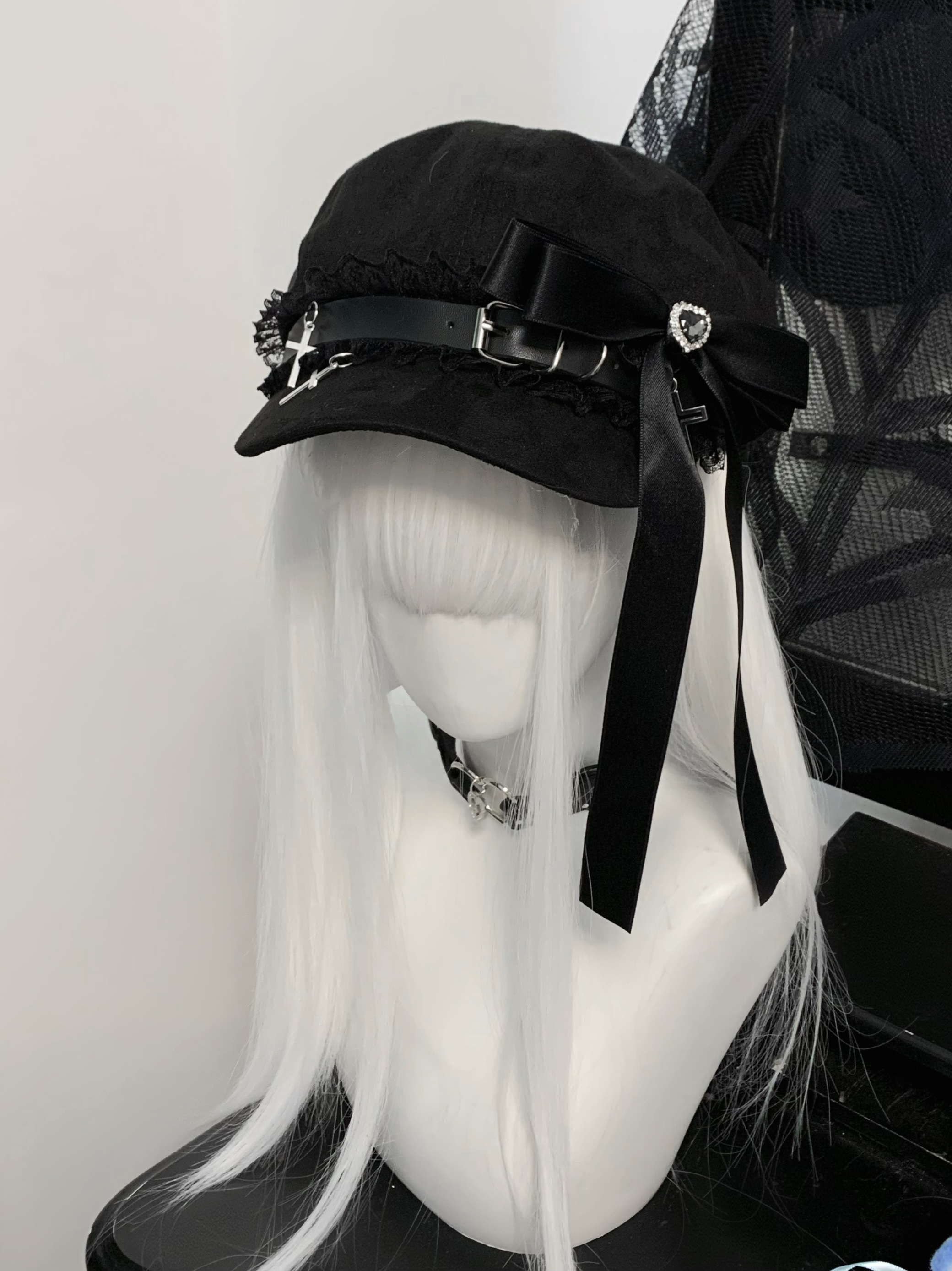 原创蕾系型贝雷帽量产型水钻爱心