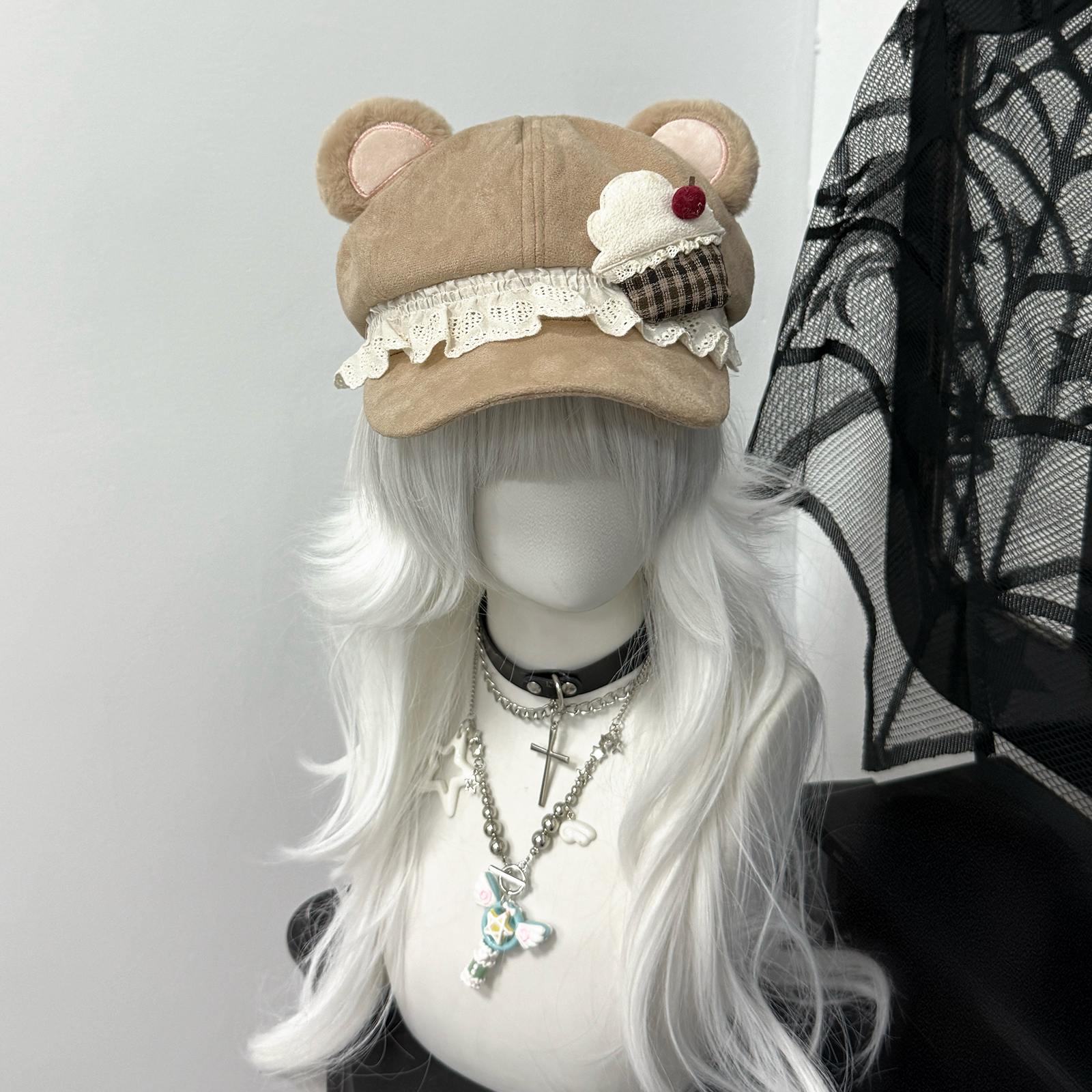 原创棕色爱心软萌鼠鼠帽