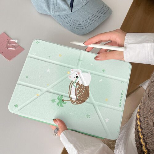 椰子白狗适用于华为Matepad11.5s荣耀PADVX9小米5678pad567811.2英寸简约个性亚克力背板带笔槽ins风