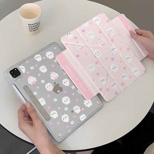 粉底吉伊卡哇侧贴磁吸分离新款ipadproair11/10代minni7/6ipad保护壳12.9英寸13亚克力背板10.2case保护套