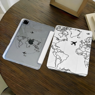 飞机地图适用ipad11代air8/7/6/pro11平板保护套caseipad10代10.9英寸9/8/7代minni6/78.3防弯亚克力背板