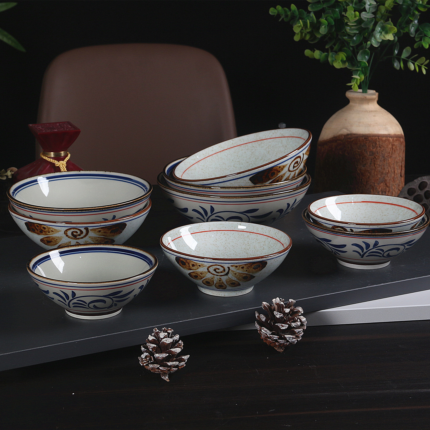 加厚陶瓷碗米饭碗汤碗豆浆碗面碗湘菜碗餐厅饭馆商用可定制加logo