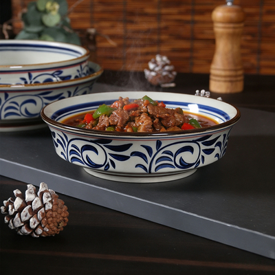 加厚陶瓷大号深盘菜盘汤盘火锅餐具凉菜盘干锅小龙虾大盘饭店商用