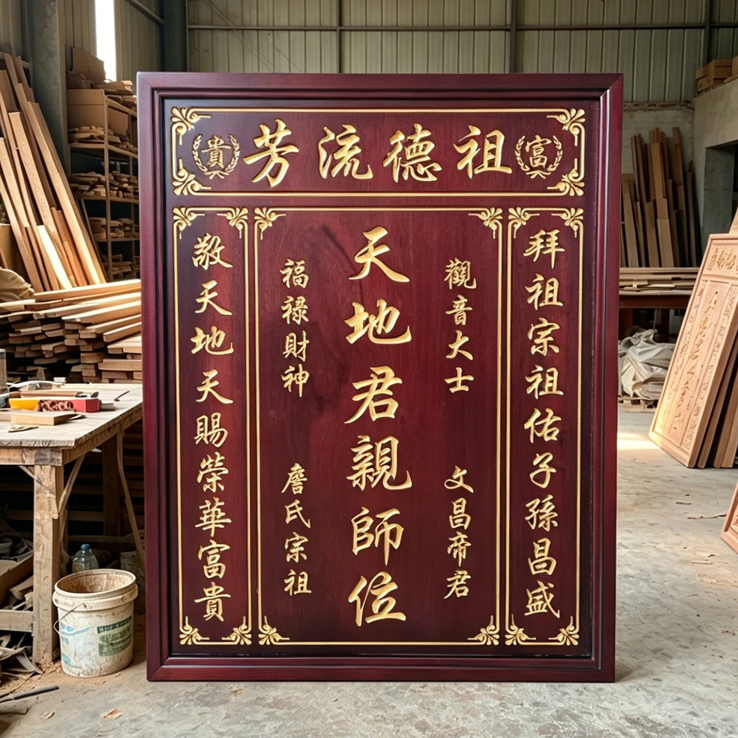 香火牌匾神位牌实木天地国君亲师神龛中堂农村堂祠堂寺院雕刻定制