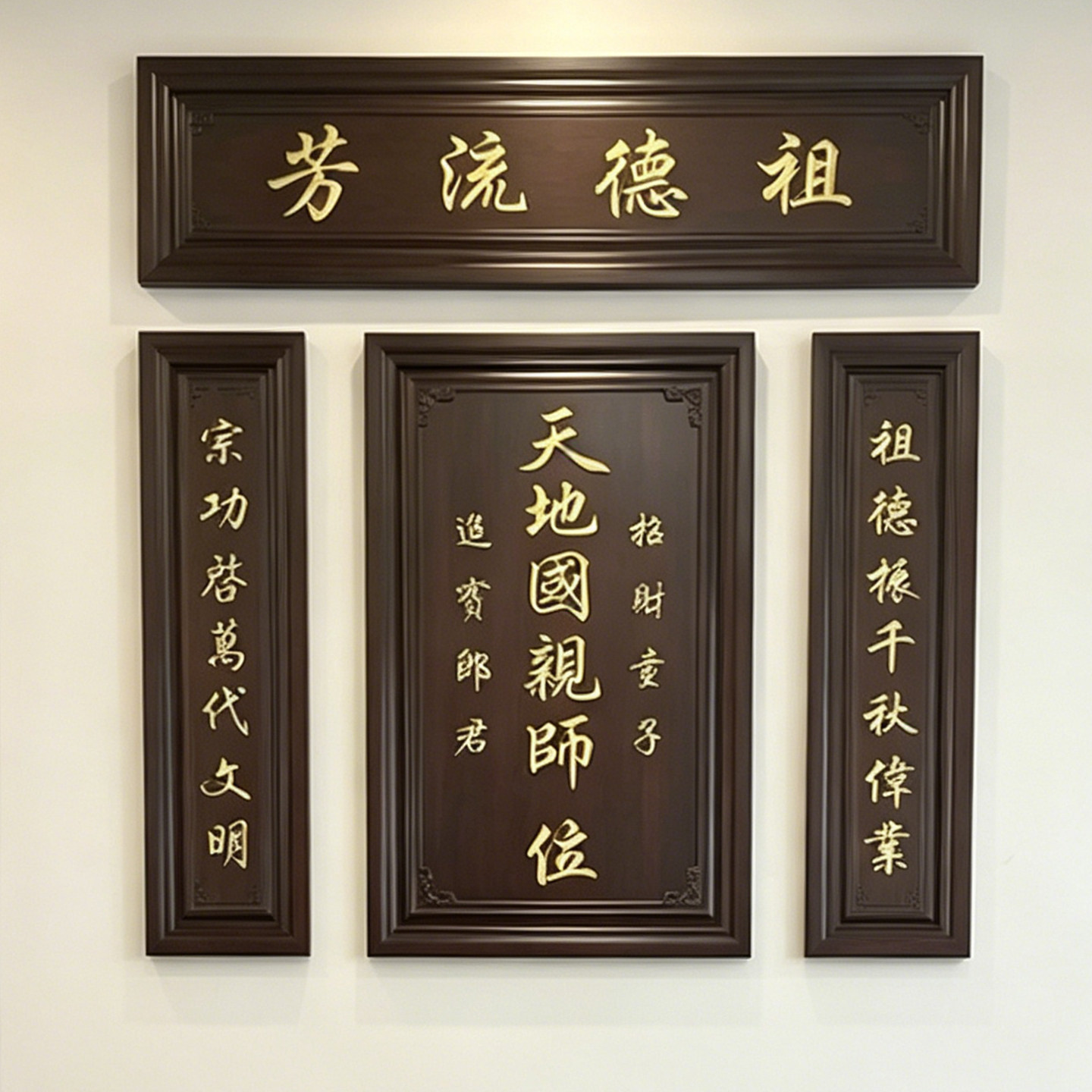 香樟木香火牌中堂实木天地国亲师位君亲农村堂屋家神牌祠堂牌匾