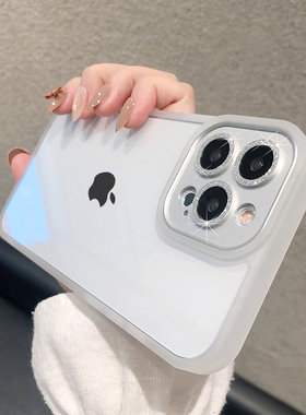 新款全包闪粉镜头适用iphone14pro手机壳苹果14promax透明13白色12高级感pm的简约plus女防摔高端por网红爆款
