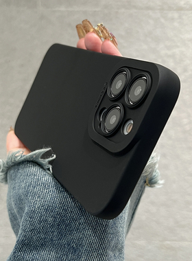 黑色全包镜头硅胶软壳适用苹果17手机壳13新款iphone16promax防摔15男女11简约14保护套13爆款xr高级感x超薄p