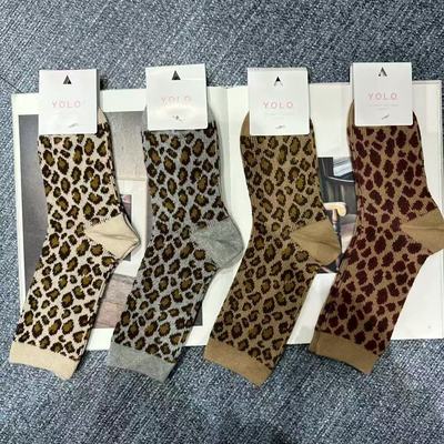 11.3东大门韩国YOLO秋冬豹纹袜子