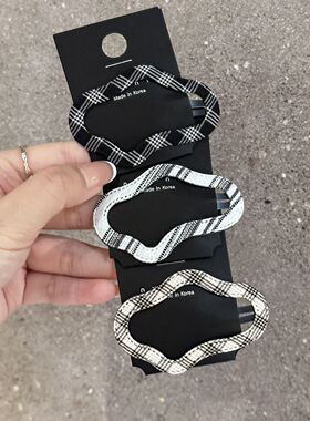 9.13韩国nyunyu发饰不规则格子BB夹