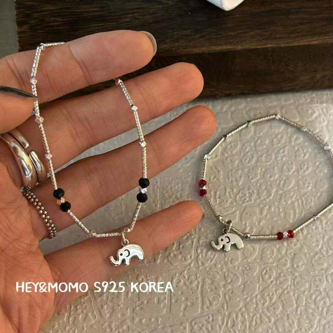 12.15直播韩国momo银饰小象串珠手链925银