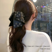 1.4韩国baket发饰多层缎面蝴蝶结水钻抓夹马尾夹