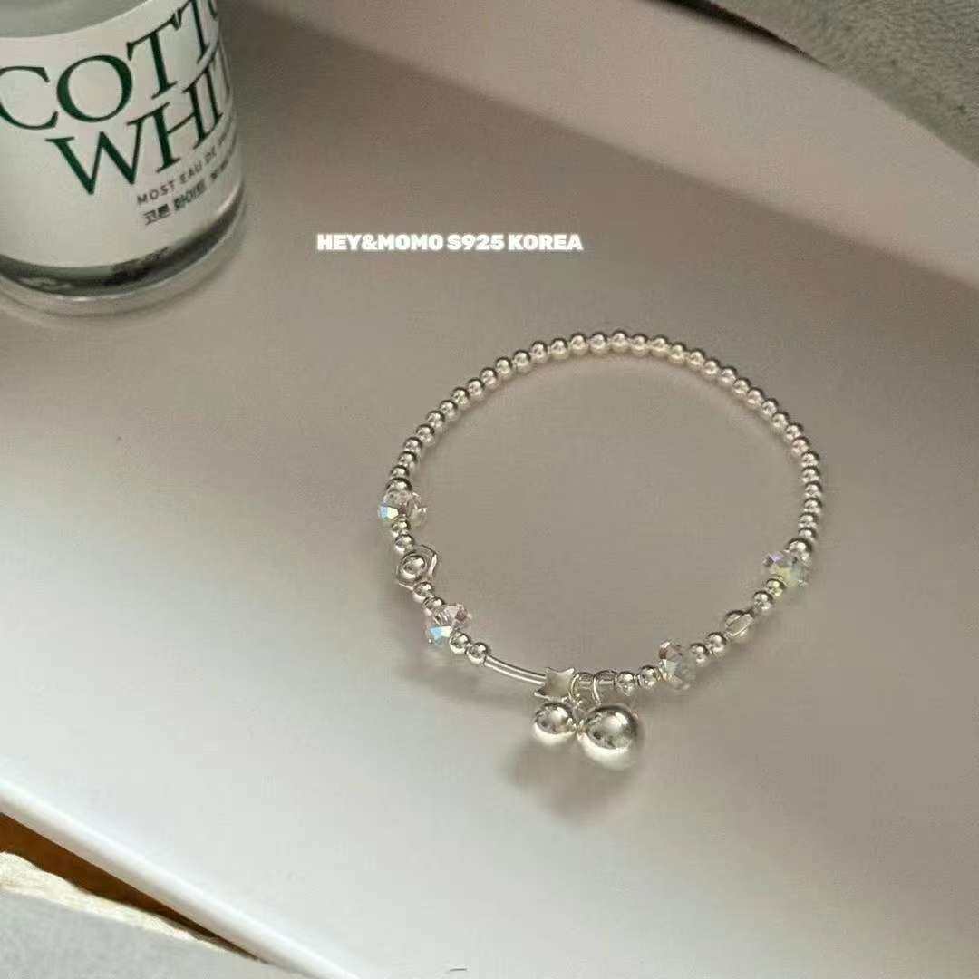 12.15直播韩国momo银饰银珠子宝石星星手链925银