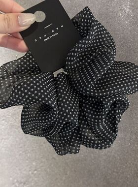 韩国发饰nyunyu气质百搭网纱波点大肠发圈简约温柔马尾扎头绳发绳