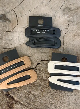 9.30直播韩国nyunyu简约纯色PU刘海BB夹