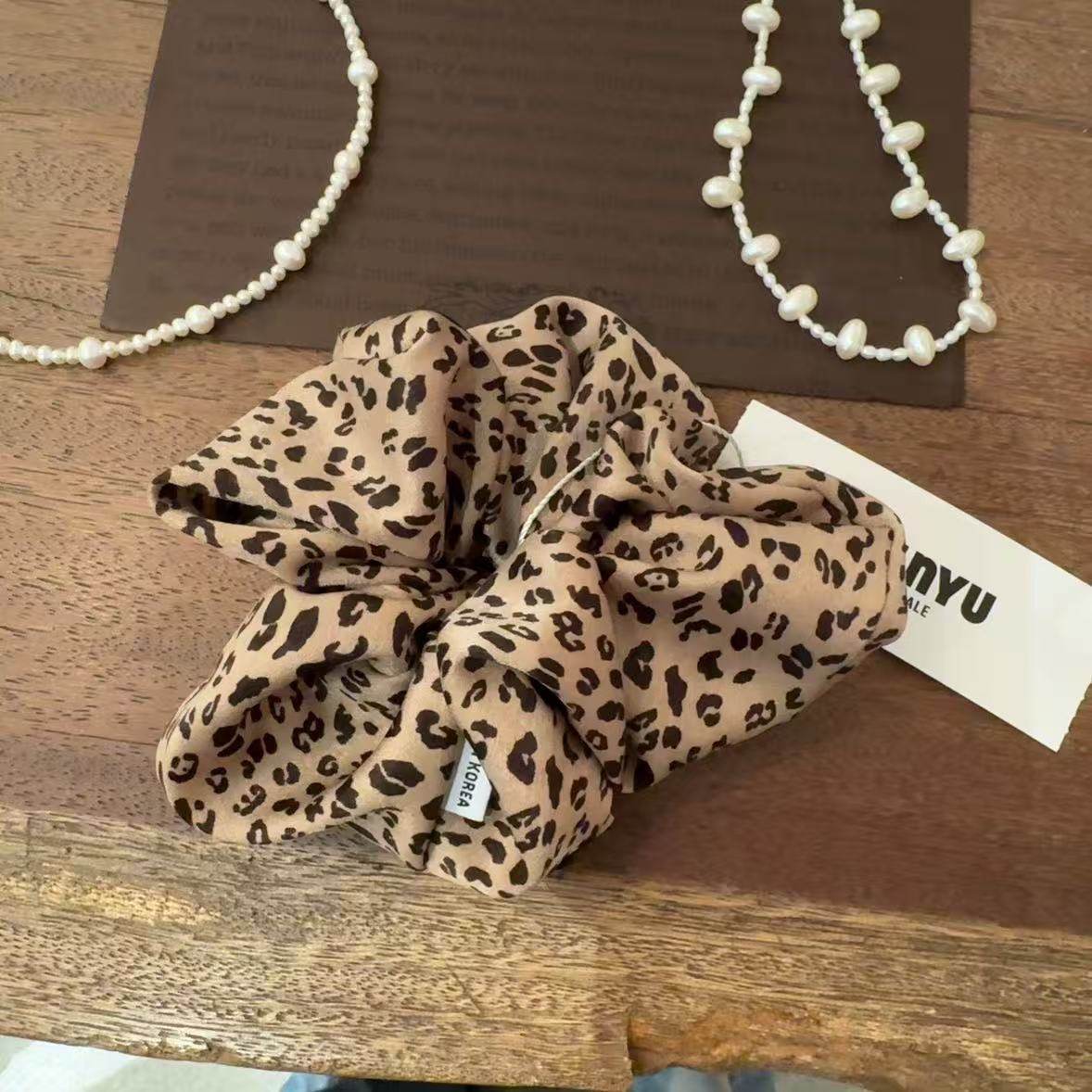 10.31韩国东大门nyunyu发饰可爱复古豹纹简约大肠发圈