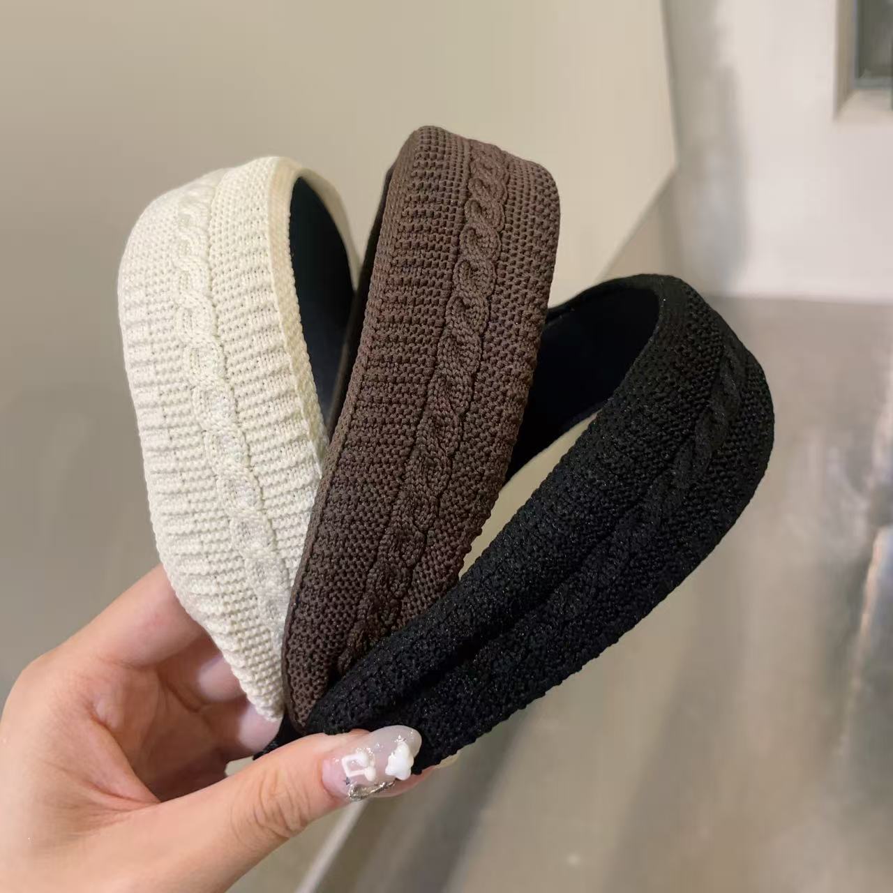 8.23韩国baket发饰秋冬新款针织纹理复古高颅顶发箍