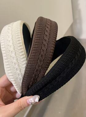 8.23韩国baket发饰秋冬新款针织纹理复古高颅顶发箍