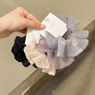 5.13韩国东大门baket发饰网纱鱼尾纹大肠发圈