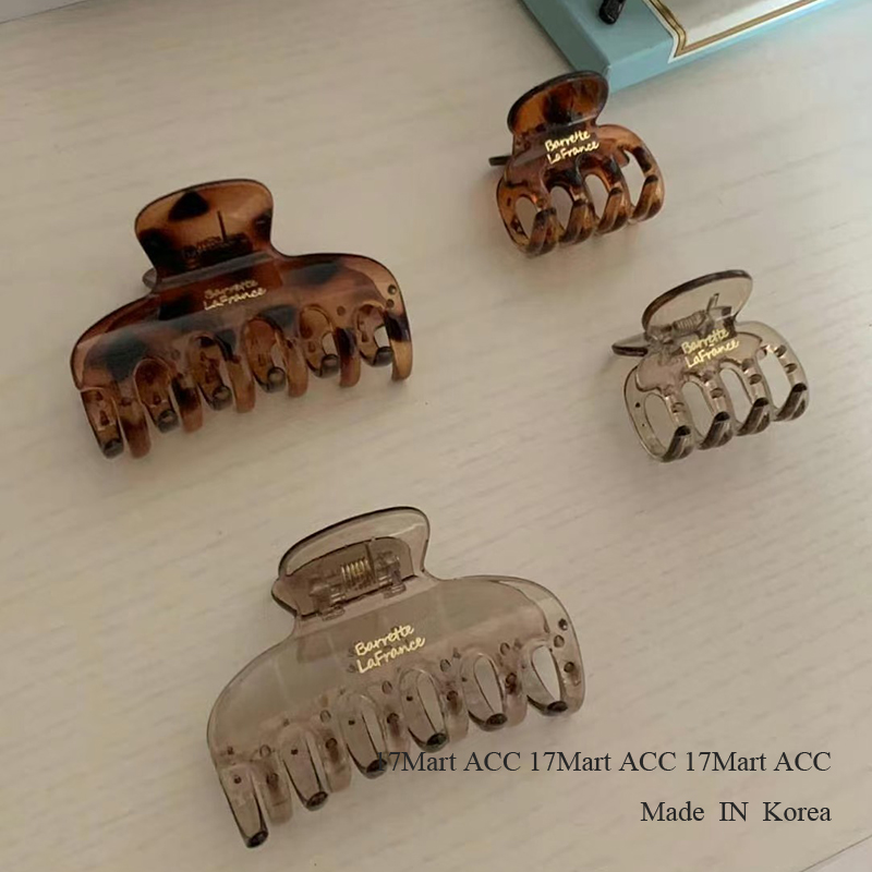 韩国玳瑁字母简约透明抓夹女后脑勺半扎发夹中号盘发鲨鱼夹子头饰