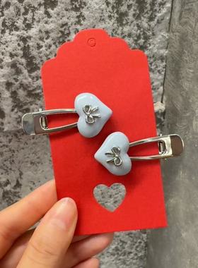 8.31韩国东大门Trois de LEI发饰甜酷蝴蝶结小桃心爱心鸭嘴发夹