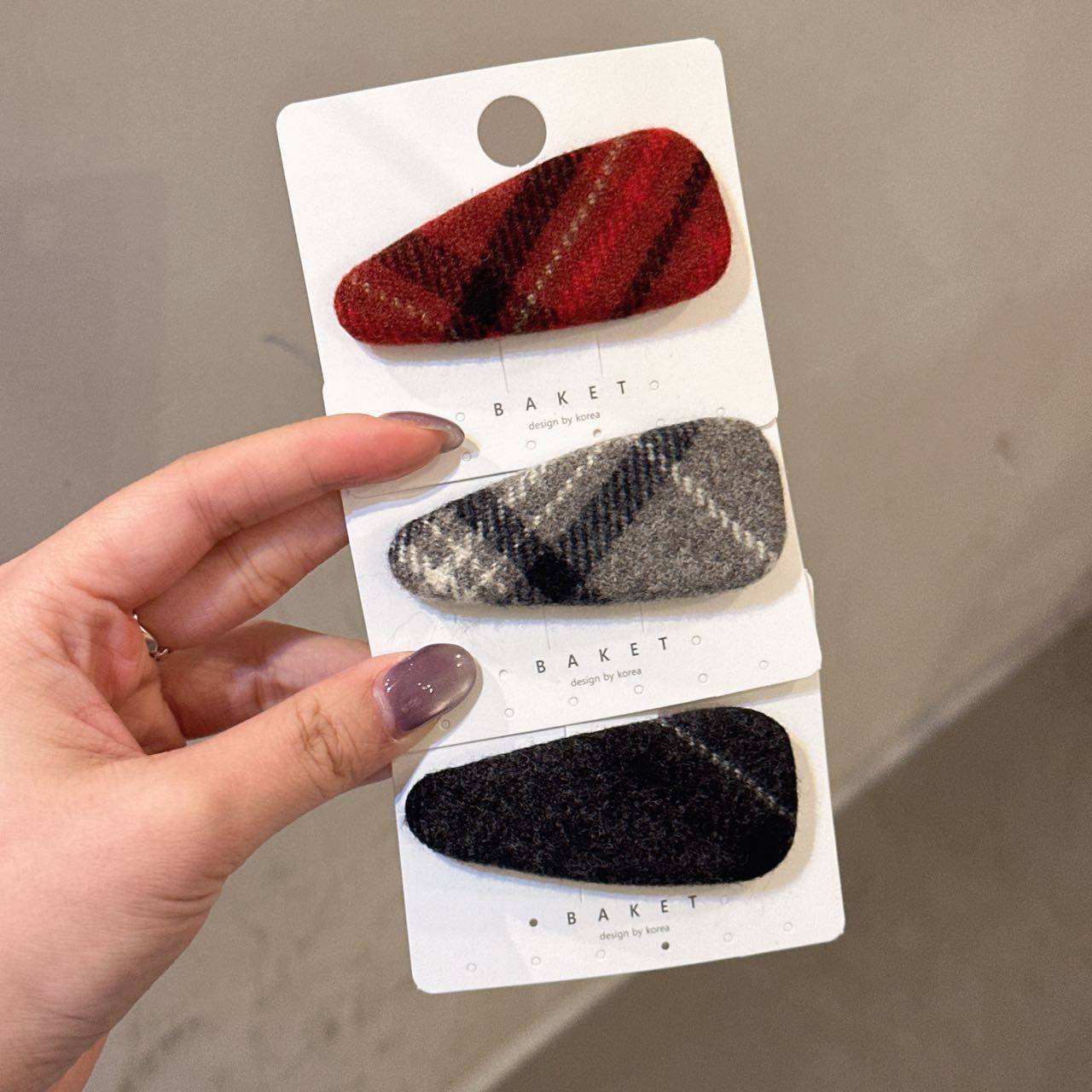 11.19韩国baket发饰学院风格子边夹发夹