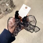 1.10韩国东大门baket发饰网纱豹纹蝴蝶结小肠发圈头绳