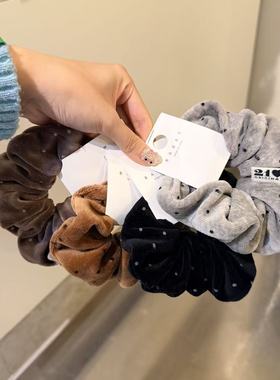 11.22韩国东大门baket发饰复古丝绒波点大肠发圈